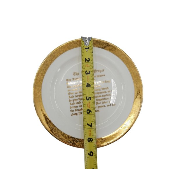 VTG Lord's Prayer printed in Gothic letters, 22K Gold Plated Maker Mark on Back - Picture 2 of 7